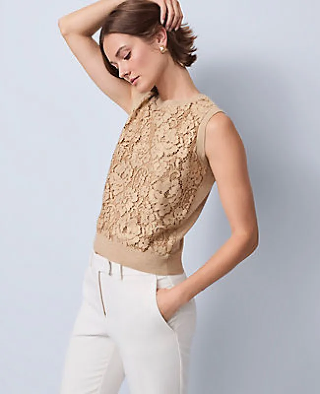 Ann Taylor Petite Lace Sweater Shell Top sold by Ann Taylor
