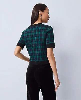 Ann Taylor Plaid Sweater Trim Top sold by Ann Taylor product image thumbnail 2