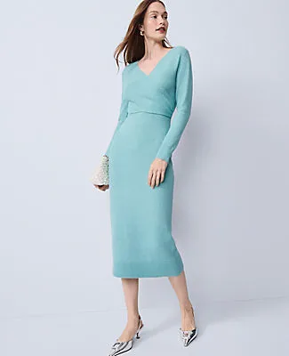 Ann Taylor Petite Wrap Effect Sweater Sheath Dress sold by Ann Taylor product image thumbnail 3