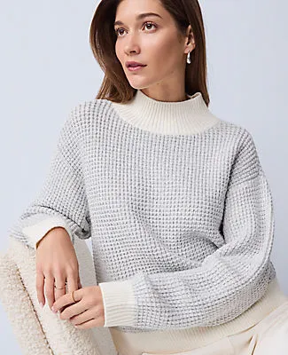 Ann Taylor Petite Metallic Waffle Knit Sweater sold by Ann Taylor