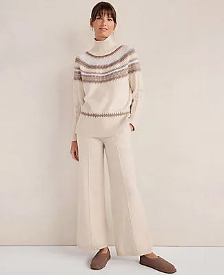 Ann Taylor Haven Well Within Organic Cotton Blend Fair Isle Cable Mock Neck Sweater sold by Ann Taylor product image thumbnail 4