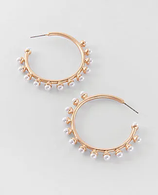 Ann Taylor Pearl Hoop Earrings sold by Ann Taylor