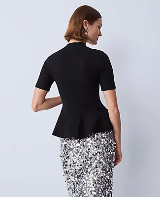 Ann Taylor Petite Mock Neck Peplum Top sold by Ann Taylor product image thumbnail 2