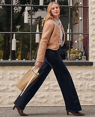 Ann Taylor Petite Weekend Collection Sherpa Crew Neck Jacket sold by Ann Taylor product image thumbnail 3