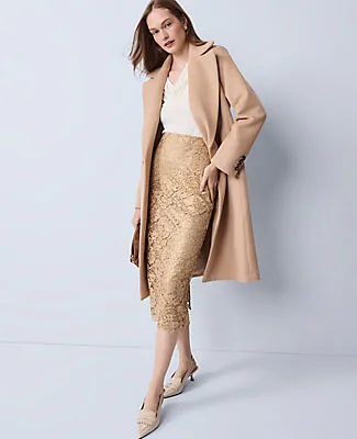 Ann Taylor Lace Column Midi Skirt sold by Ann Taylor