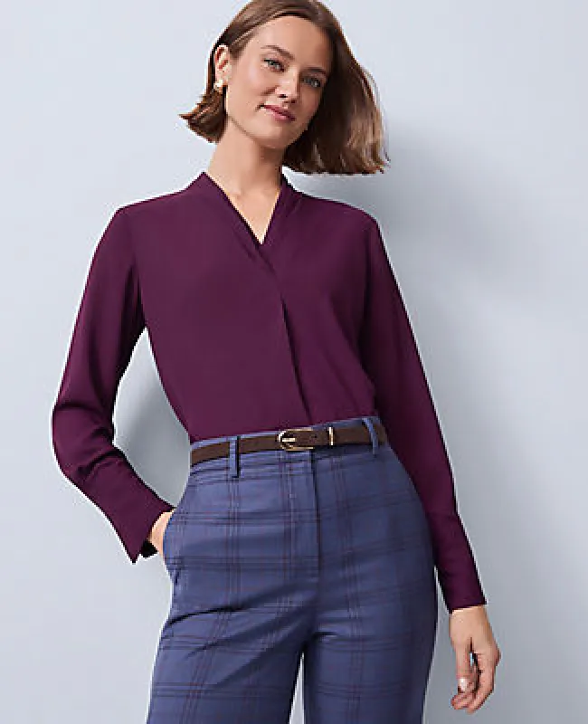 Ann Taylor Pleat Neck Blouse sold by Ann Taylor