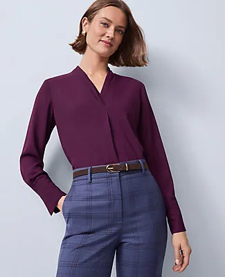 Ann Taylor Pleat Neck Blouse sold by Ann Taylor