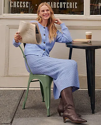 Ann Taylor Weekend Collection Pointelle Cardigan sold by Ann Taylor product image thumbnail 2