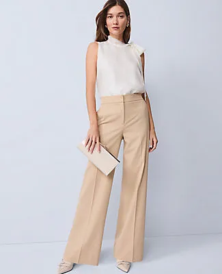 Ann Taylor The Perfect Wide-Leg Pant in Flannel sold by Ann Taylor
