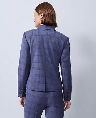 Ann Taylor The Petite Shorter One Button Blazer in Plaid sold by Ann Taylor product image thumbnail 2