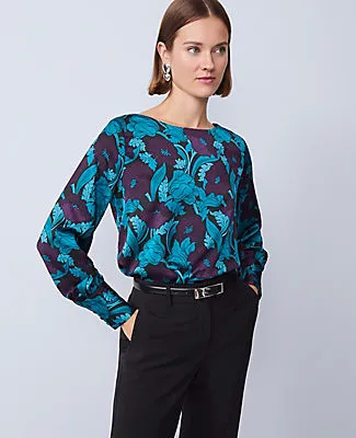 Ann Taylor Petite Floral Boatneck Blouse sold by Ann Taylor product image thumbnail 3