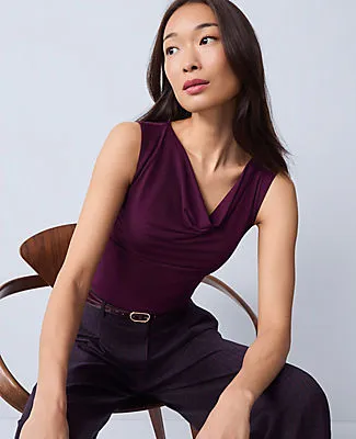 Ann Taylor Petite Draped Cowl Neck Top sold by Ann Taylor
