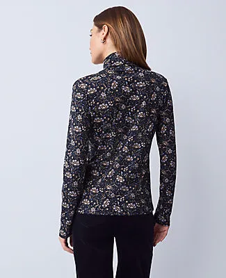Ann Taylor Petite Weekend Collection Floral Turtleneck Top sold by Ann Taylor product image thumbnail 2