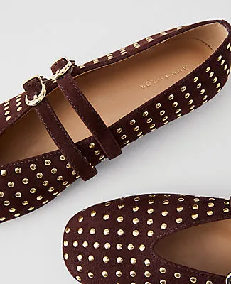 Ann Taylor Buckled Suede Studded Ballet Flat sold by Ann Taylor product image thumbnail 2