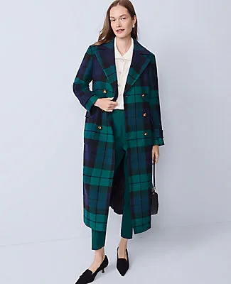 Ann Taylor Petite Plaid Fitted Double Breasted Coat sold by Ann Taylor