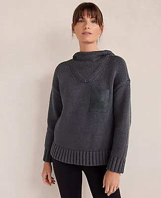 Ann Taylor Haven Well Within Cotton Blend Pocket Hoodie sold by Ann Taylor