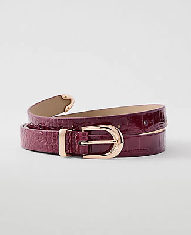 Ann Taylor Croco Patent Leather Belt sold by Ann Taylor