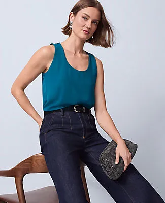 Ann Taylor Mixed Media Tank Top sold by Ann Taylor product image thumbnail 3