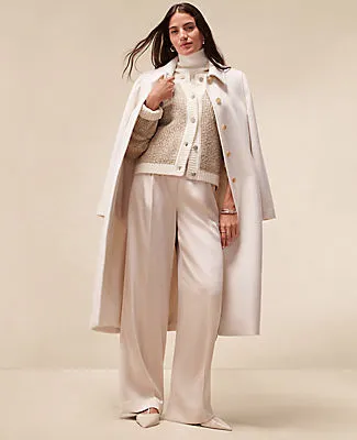 Ann Taylor The Petite Pleated Trouser in Satin sold by Ann Taylor product image thumbnail 4