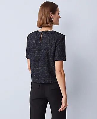 Ann Taylor Petite Metallic Tweed Top sold by Ann Taylor product image thumbnail 2