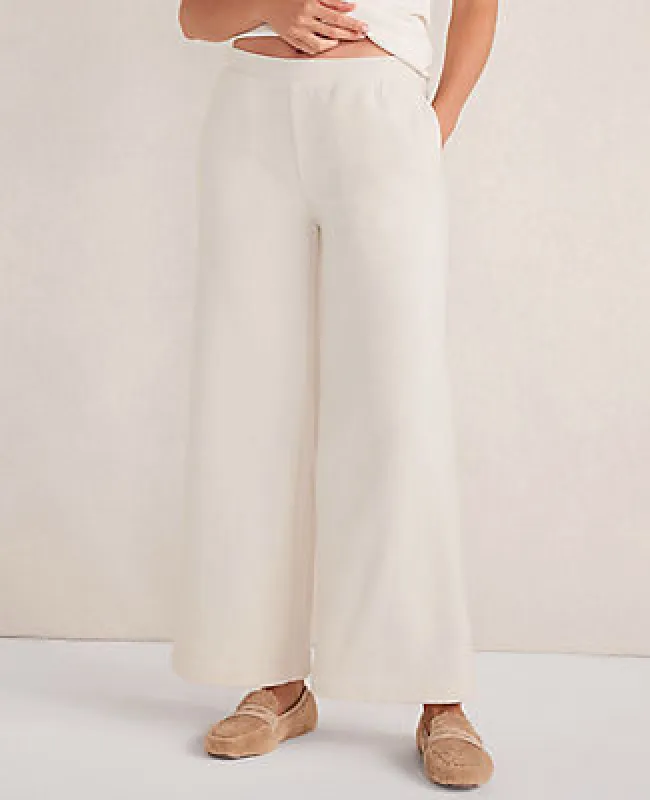 Ann Taylor Haven Well Within Brushed Terry Wide Leg Pants sold by Ann Taylor
