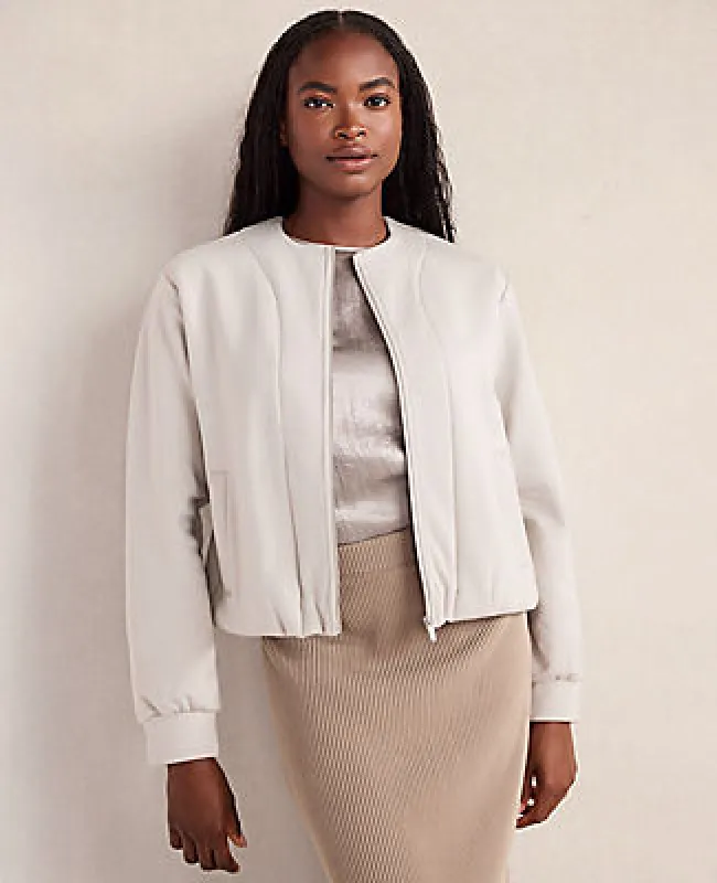 Ann Taylor Haven Well Within Soft-Brushed Fleece Bubble Bomber sold by Ann Taylor