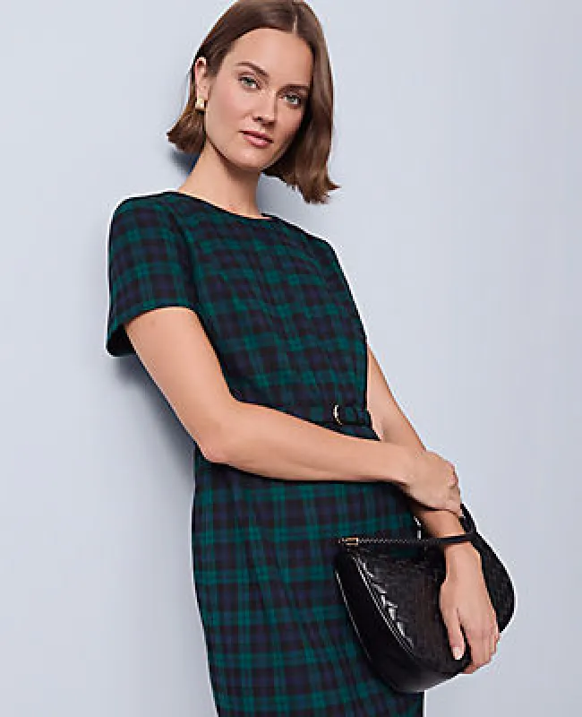 Ann Taylor Plaid Belted Sheath Dress sold by Ann Taylor