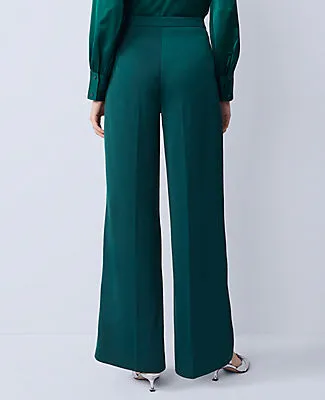 Ann Taylor The Petite Wide-Leg Pant in Satin sold by Ann Taylor product image thumbnail 3