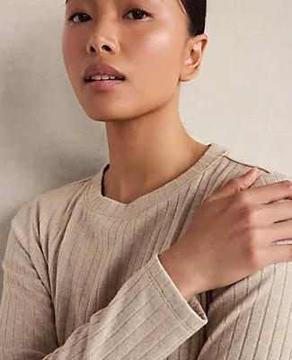 Ann Taylor Haven Well Within Lurex Rib Knit Top sold by Ann Taylor product image thumbnail 3