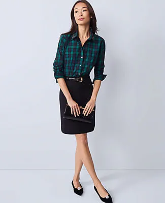 Ann Taylor Petite Ponte Belted A-Line Skirt sold by Ann Taylor product image thumbnail 5
