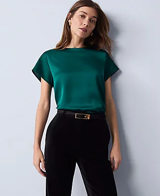 Ann Taylor Mixed Media Crew Neck Tee sold by Ann Taylor