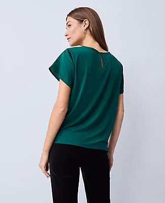 Ann Taylor Mixed Media Crew Neck Tee sold by Ann Taylor product image thumbnail 2