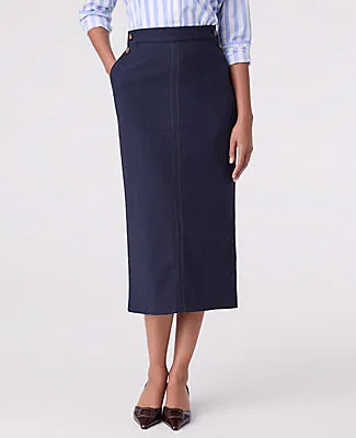 Ann Taylor Button Column Midi Skirt sold by Ann Taylor product image thumbnail 2