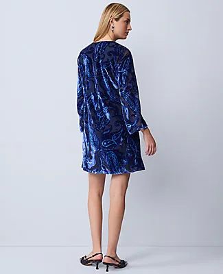 Ann Taylor Studio Collection Velvet Paisley Shift Dress sold by Ann Taylor product image thumbnail 2