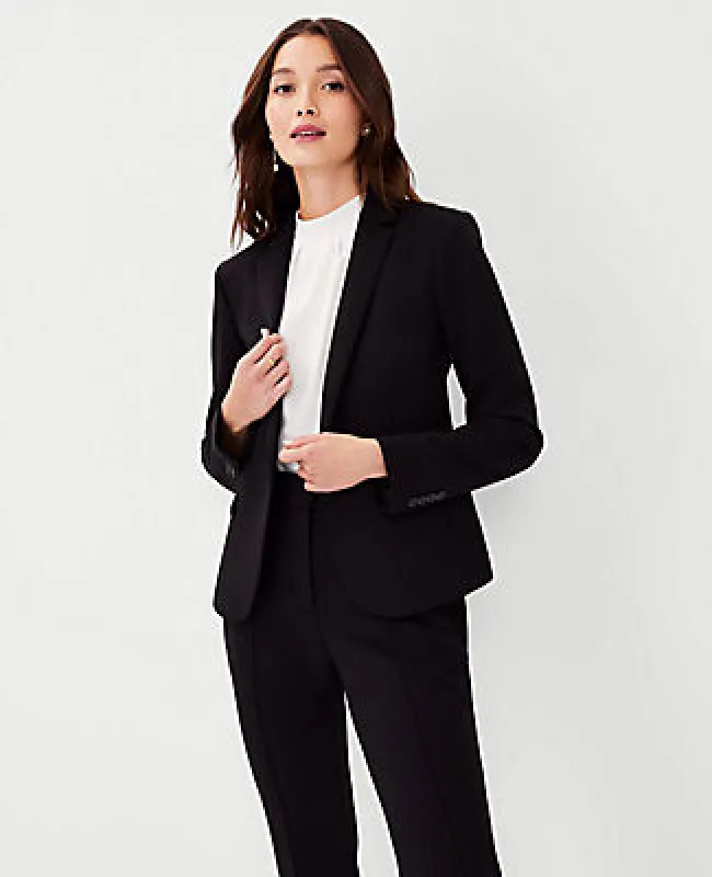 Ann Taylor The Petite One-Button Blazer in Double Knit sold by Ann Taylor