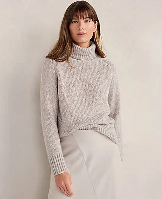 Ann Taylor Haven Well Within Marled Cashmere Cocoon Crewneck Sweater sold by Ann Taylor product image thumbnail 3