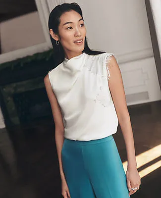 Ann Taylor Lace Trimmed Satin Top sold by Ann Taylor product image thumbnail 3