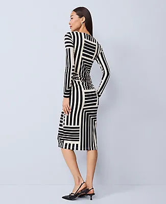 Ann Taylor Geo Ruched Knit Midi Dress sold by Ann Taylor product image thumbnail 2