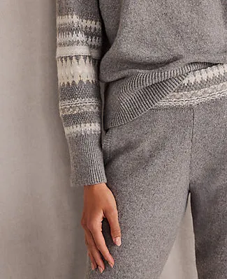 Ann Taylor Haven Well Within Organic Cotton Blend Nostalgic Fair Isle Joggers sold by Ann Taylor product image thumbnail 3
