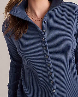 Ann Taylor Haven Well Within Ottoman Rib Button-Front Top sold by Ann Taylor product image thumbnail 2