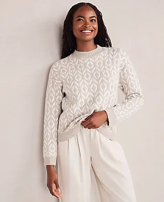 Ann Taylor Haven Well Within Organic Cotton Blend Diamond Stitch Sweater sold by Ann Taylor