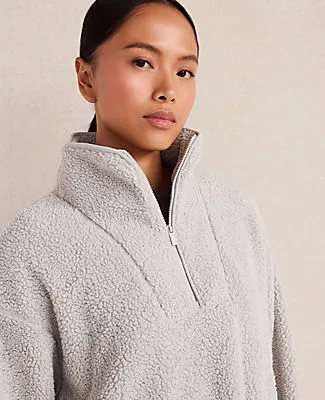 Ann Taylor Haven Well Within Sherpa Half-Zip Mock Neck Pullover sold by Ann Taylor product image thumbnail 2