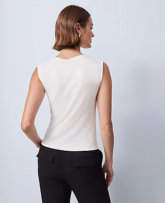 Ann Taylor Petite Asymmetric Twist Shoulder Top sold by Ann Taylor product image thumbnail 2