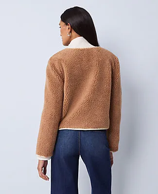 Ann Taylor Petite Weekend Collection Sherpa Crew Neck Jacket sold by Ann Taylor product image thumbnail 2
