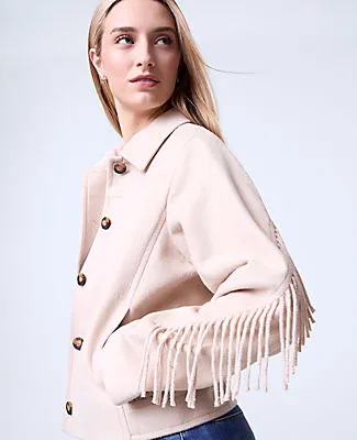 Ann Taylor Petite Weekend Collection Fringe Bomber Jacket sold by Ann Taylor product image thumbnail 3