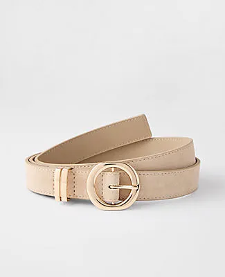 Ann Taylor Suede Round Buckle Belt sold by Ann Taylor