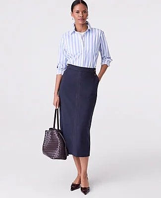 Ann Taylor Button Column Midi Skirt sold by Ann Taylor