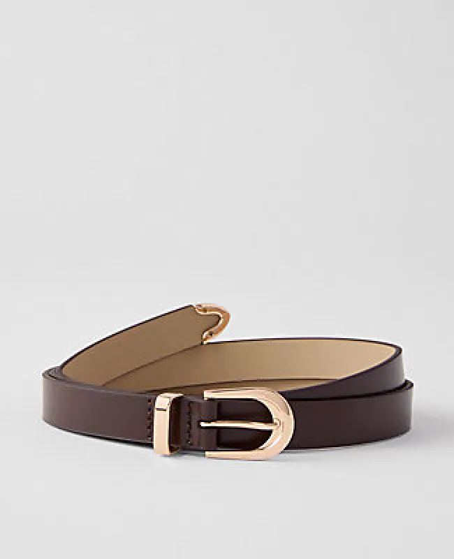 Ann Taylor Leather Round Buckle Belt sold by Ann Taylor
