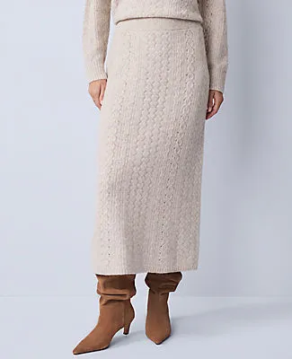 Ann Taylor Weekend Collection Pointelle Sweater Skirt sold by Ann Taylor product image thumbnail 2