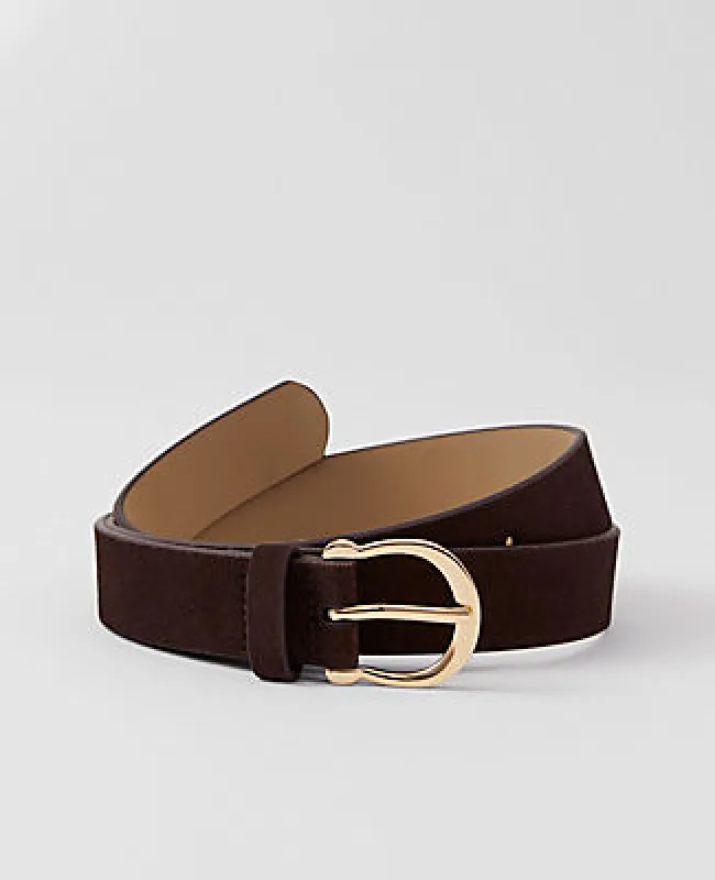 Ann Taylor Round Buckle Suede Belt sold by Ann Taylor